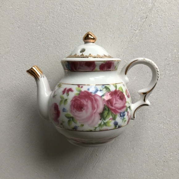 Adeline Floral Porcelain Teapot Gold Trim Night Light / Nightlight - Picture 5 of 6